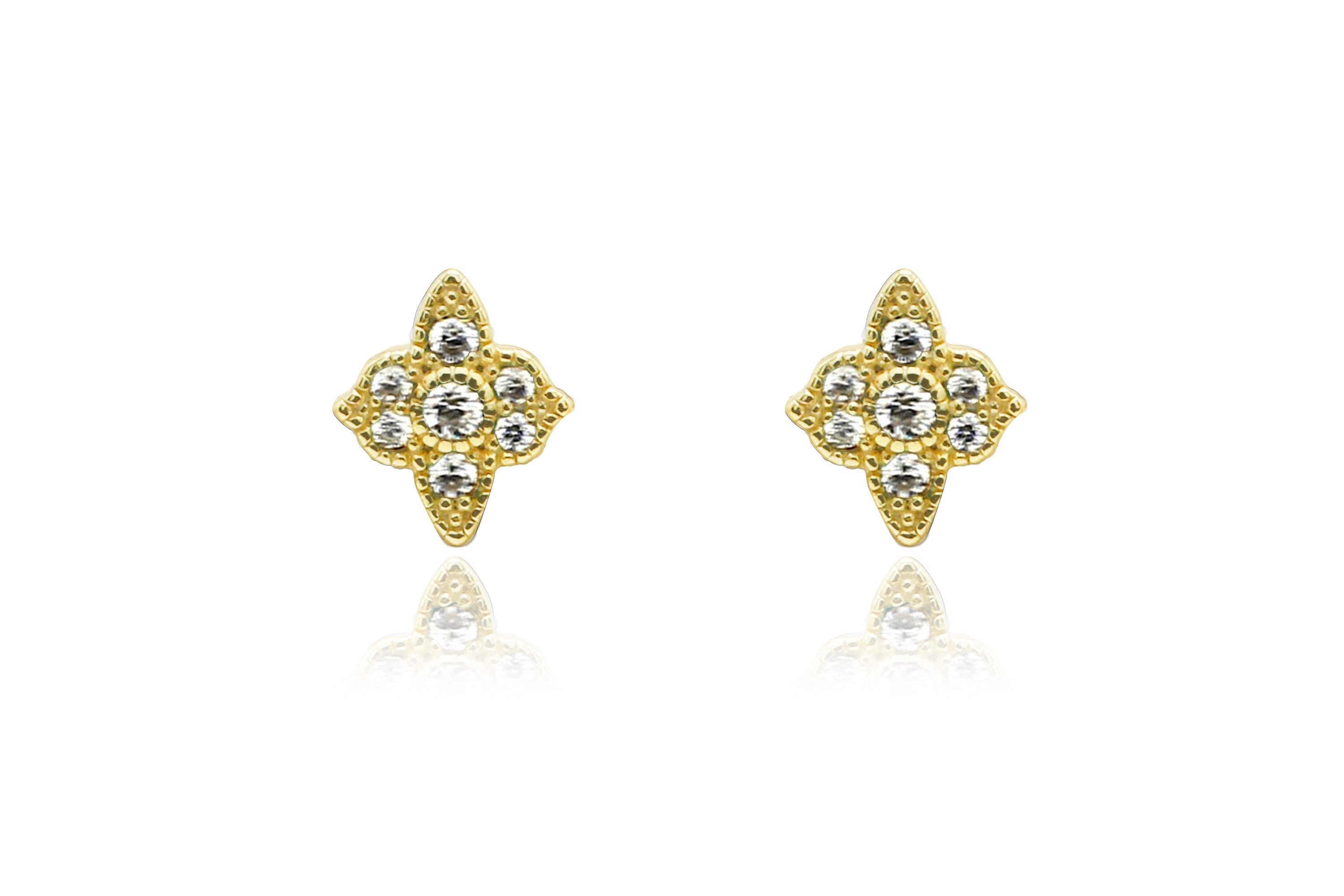 Dilshaad Traditional Antique Gold Plated Stud Earrings – KaurzCrown.com